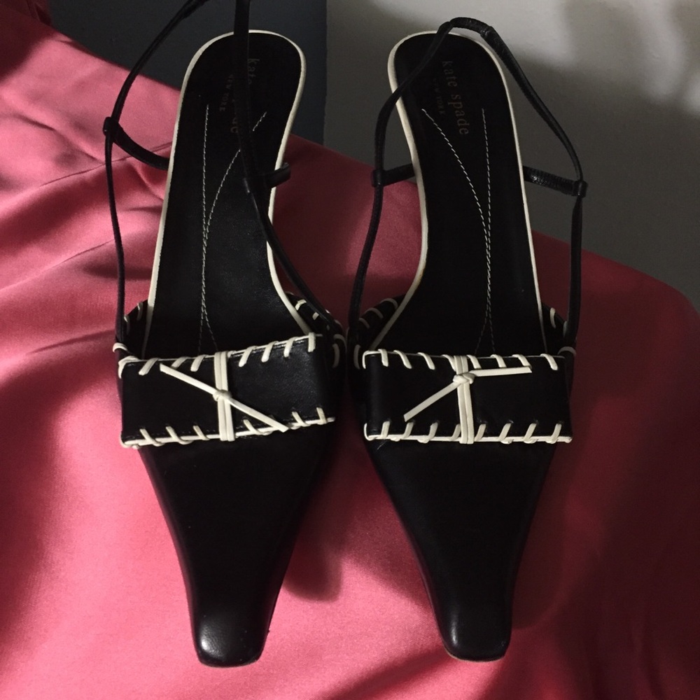 Kate Spade bow tie slingback kitten heels size 8